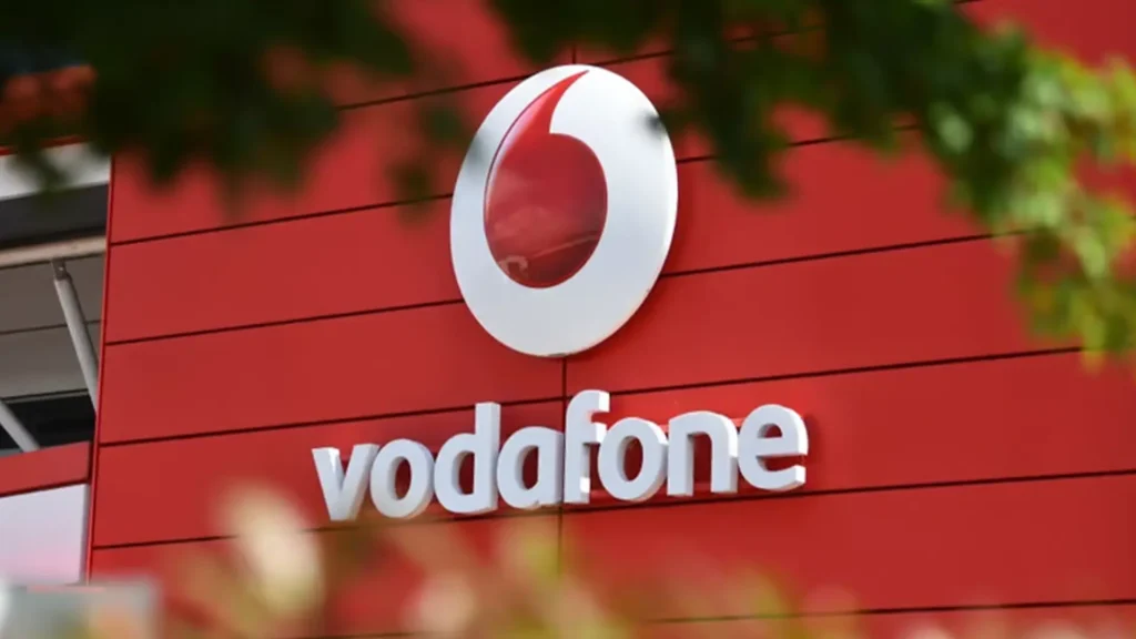 Vodafone nasıl kuruldu, Vodafone logosu kırmızı zemin üzerinde beyaz yazı ile
